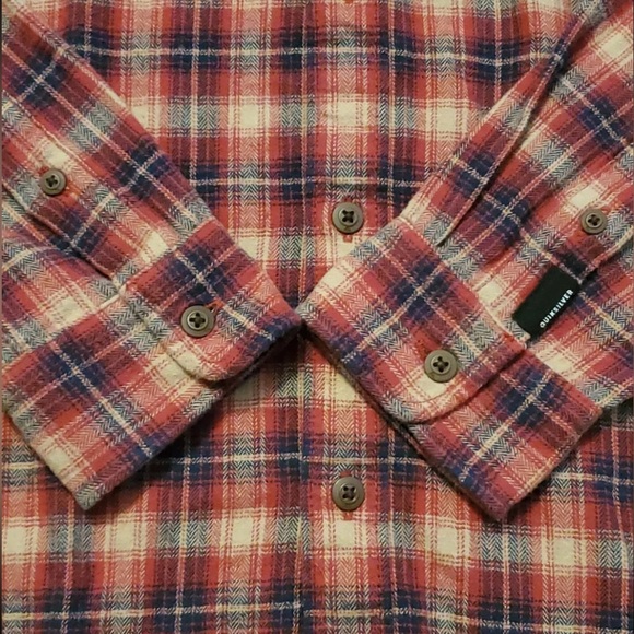 2 for $25!! Quicksilver, long sleeve plaid flannel hoodie - Picture 5 of 8